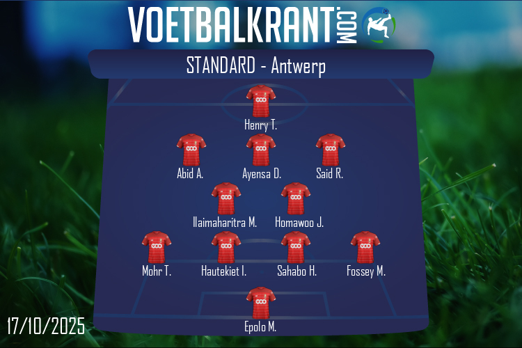 Opstelling Standard | Standard - Antwerp (17/10/2025)