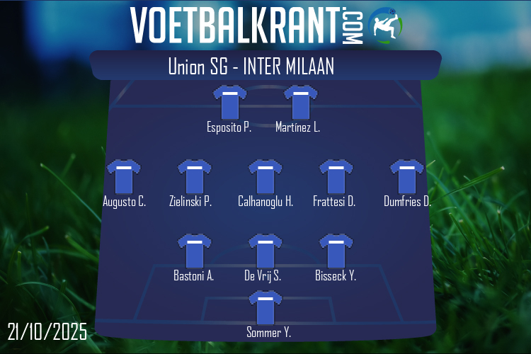 Opstelling Inter Milaan | Union SG - Inter Milaan (21/10/2025)