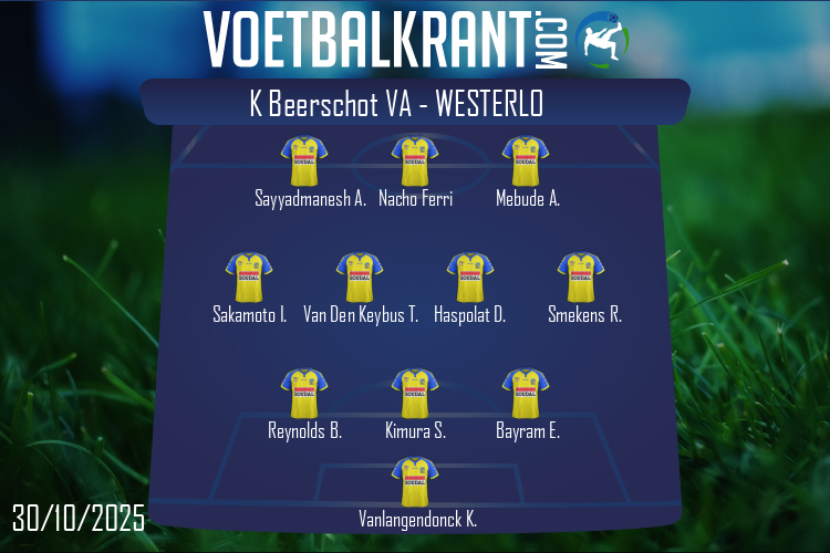 Opstelling Westerlo | K Beerschot VA - Westerlo (30/10/2025)