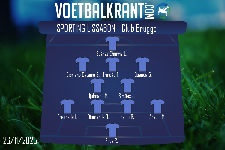 Opstelling Sporting Lissabon | Sporting Lissabon - Club Brugge (26/11/2025)