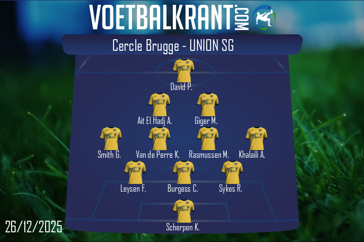 Opstelling Union SG | Cercle Brugge - Union SG (26/12/2025)