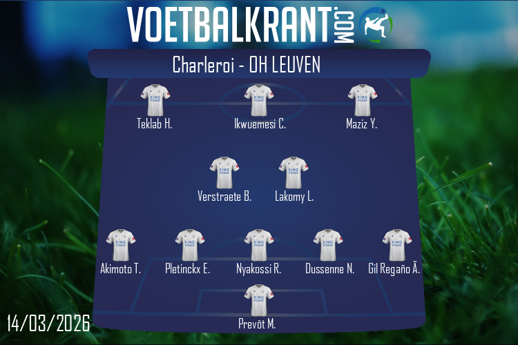 Opstelling OH Leuven | Charleroi - OH Leuven (14/03/2026)