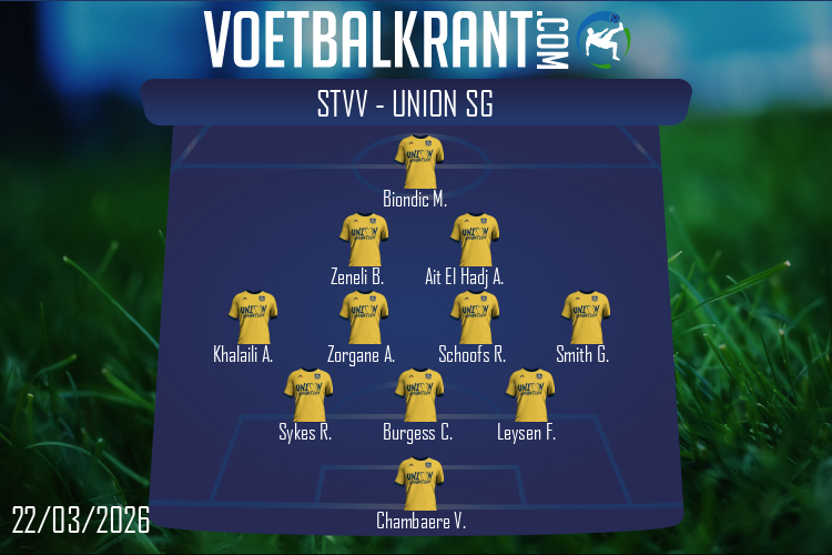 Opstelling Union SG | STVV - Union SG (22/03/2026)