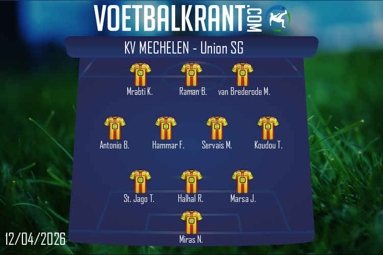 Opstelling KV Mechelen | KV Mechelen - Union SG (12/04/2026)