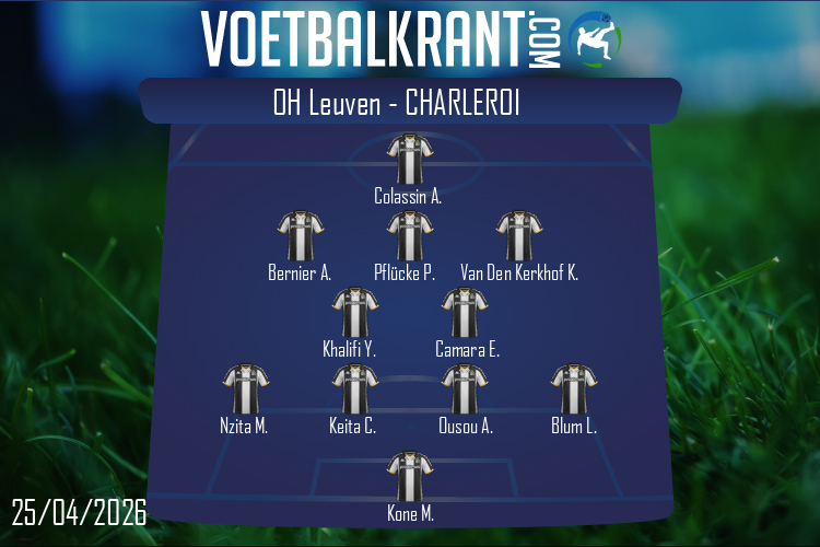 Opstelling Charleroi | OH Leuven - Charleroi (25/04/2026)