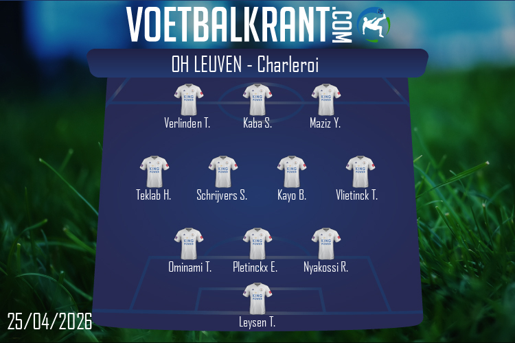 Opstelling OH Leuven | OH Leuven - Charleroi (25/04/2026)