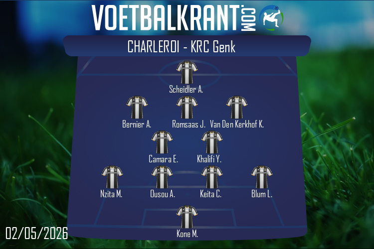 Opstelling Charleroi | Charleroi - KRC Genk (02/05/2026)