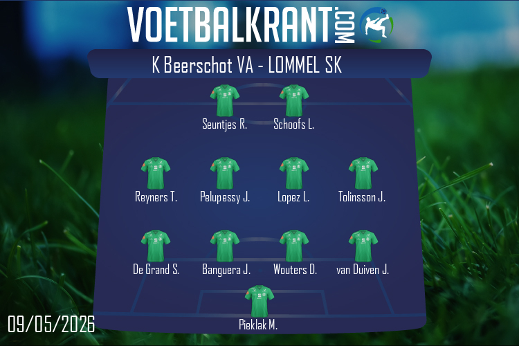 Opstelling Lommel SK | K Beerschot VA - Lommel SK (09/05/2026)