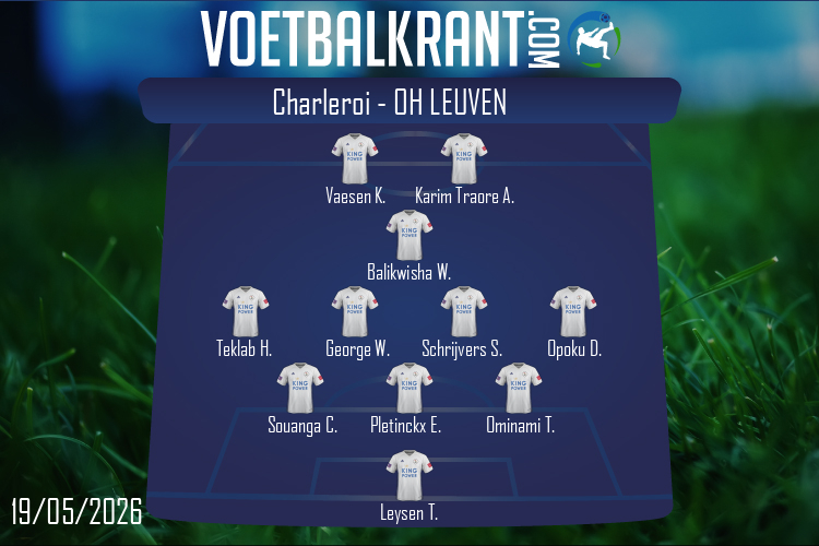 Opstelling OH Leuven | Charleroi - OH Leuven (19/05/2026)