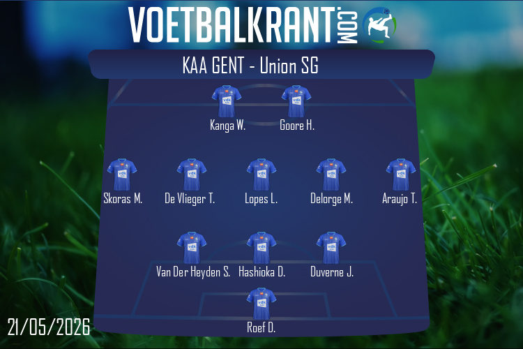 Opstelling KAA Gent | KAA Gent - Union SG (21/05/2026)