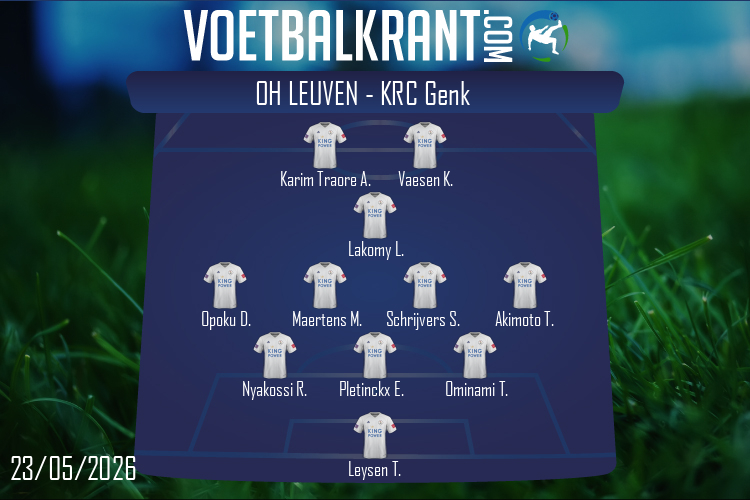Opstelling OH Leuven | OH Leuven - KRC Genk (23/05/2026)
