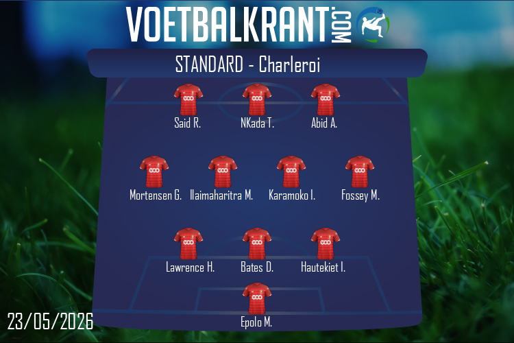 Opstelling Standard | Standard - Charleroi (23/05/2026)