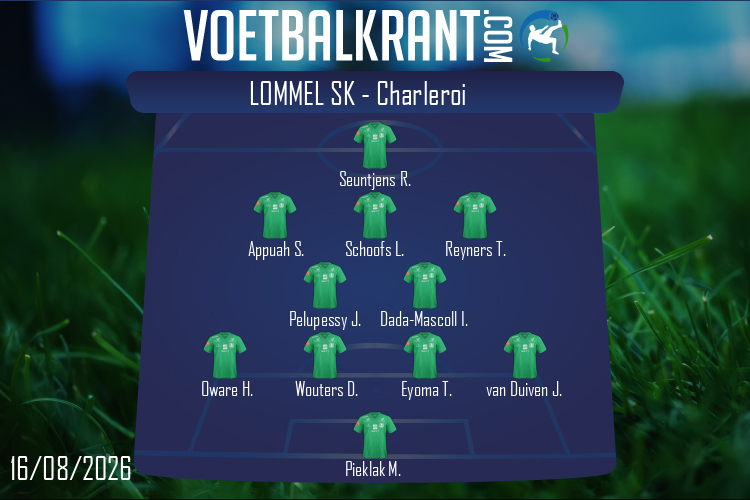 Opstelling Lommel SK | Lommel SK - Charleroi (16/08/2026)