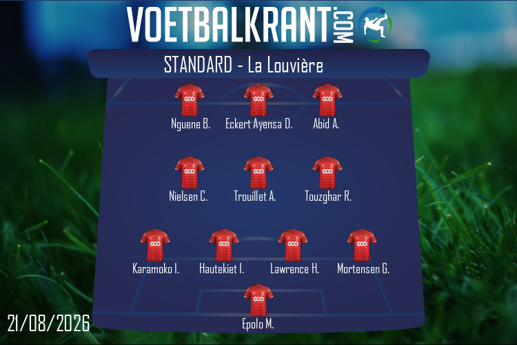 Opstelling Standard | Standard - La Louvière (21/08/2026)