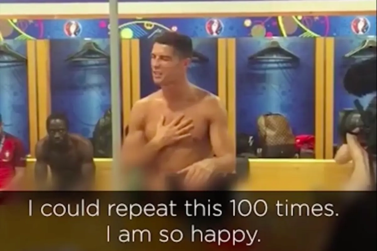 Kippenvel! Gepassioneerde speech van Ronaldo, vlak na het gewonnen EK, gaat nu pas de wereld rond... En je moét hem gezien hebben!