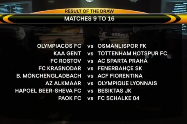 Loting Europa League: verre verplaatsingen, zware tegenstanders voor Gent, Genk en Anderlecht