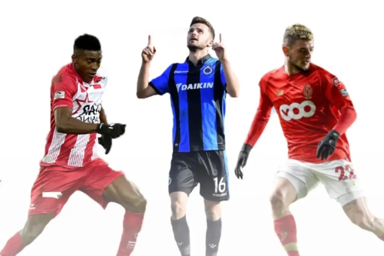 Club recht rug op beachvolleyveld, Moeskroen Kampioen, Standard, Antwerp en Gent