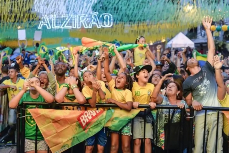 Voetbalgek Brazilië viert feest