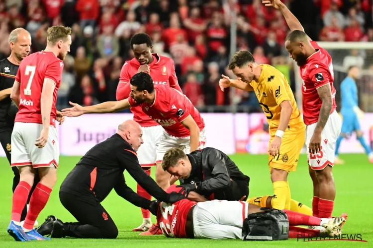 📷  Grosse frayeur à Sclessin : Josué Homawoo évacué sur civière dans un silence glaçant